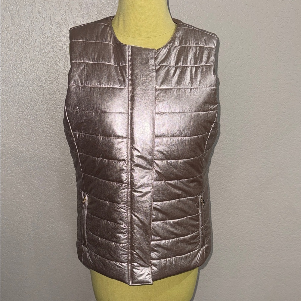 Tommy Bahama Metallic Pink Quilted Women's Puffer Vest - NWOT